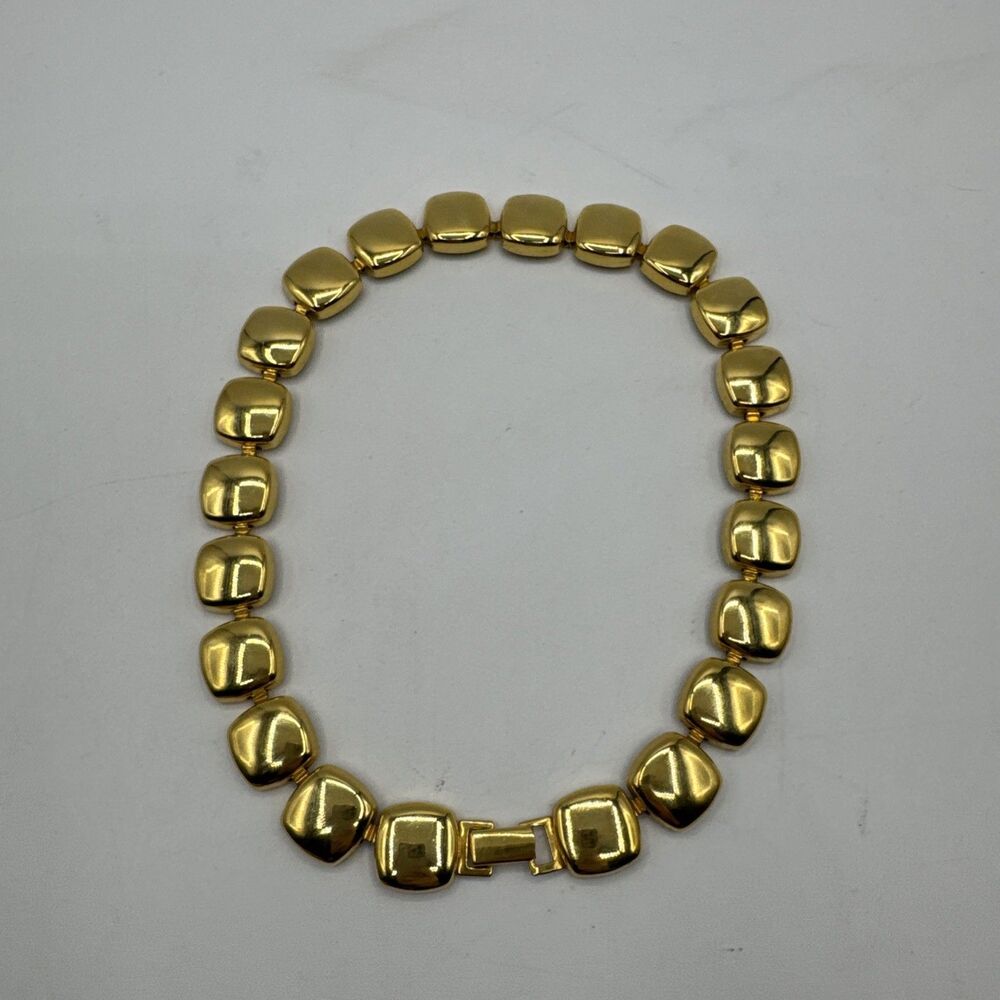 Vintage Signed Napier Gold Tone Chunky Necklace Choker